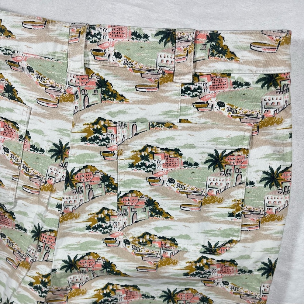 BODEN Classic Chino Paradise Bay Tropical Print Cropped Ankle Length Pants 14 - Picture 6 of 7